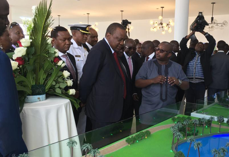 President of Kenya, Mr. Uhuru Kenyatta, at the launch of the Habitat Heights Housing Project in Lukenya, Mavako