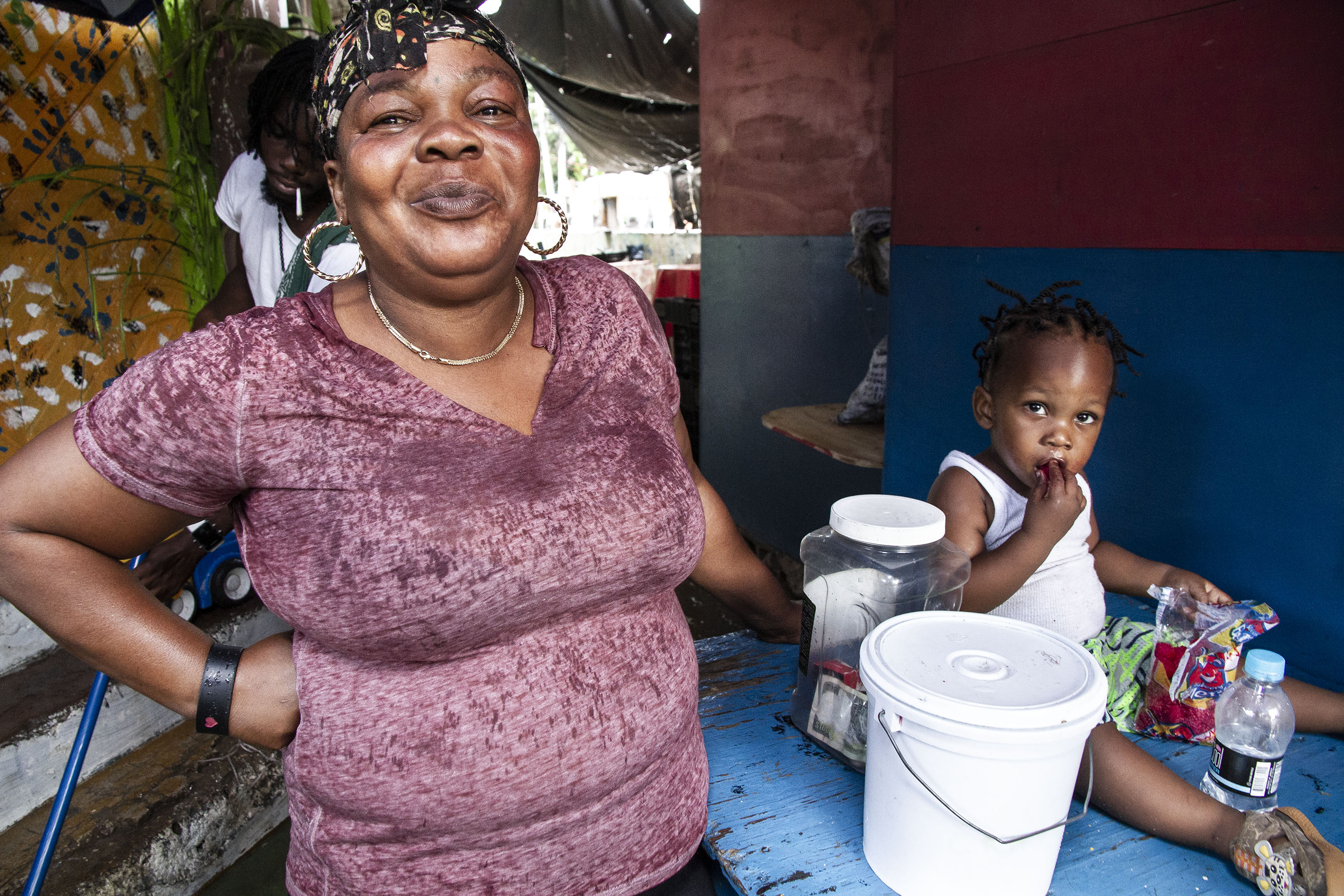 Community members in North Gully, Jamaica.