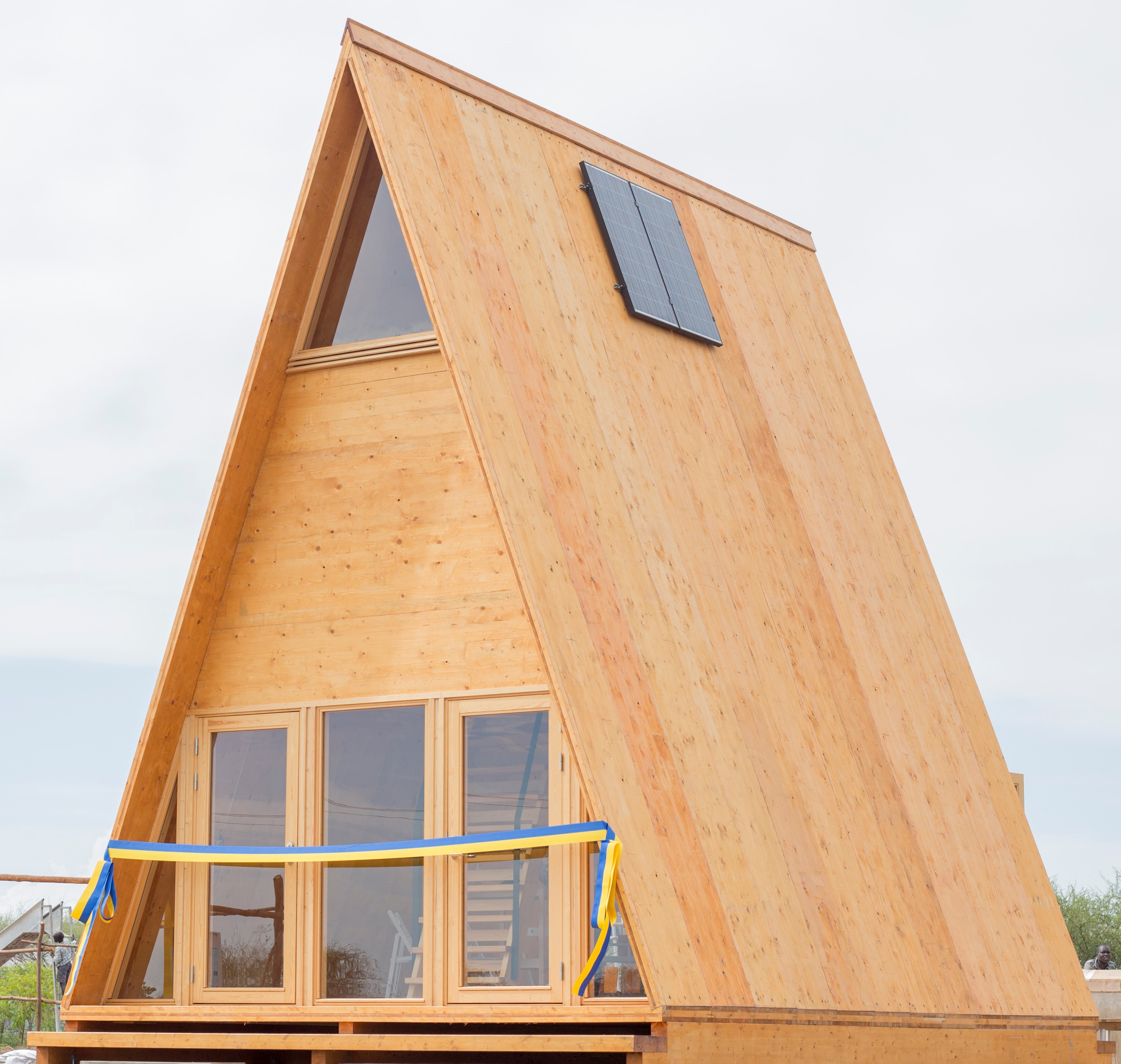 The ARVET-UN-Habitat Community Hall designed by gipp arkitektur erected in Kalobeyei Settlement