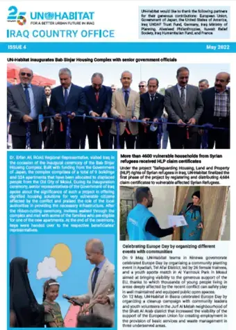 UN-Habitat Iraq Newsletter – May 2022 (English)