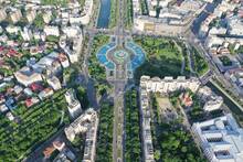 Bucharest palace and cityshots drone